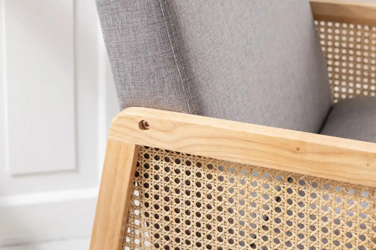 Bild 4 von Polsterstuhl mit Armlehnen - ca. 65,5B x 76,5T x 77,5H cm - Grau