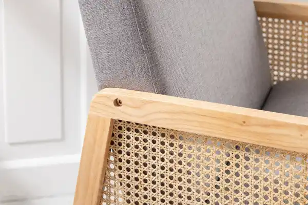 Bild 4 von Polsterstuhl mit Armlehnen - ca. 65,5B x 76,5T x 77,5H cm - Grau