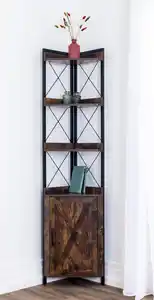 Wohnzimmerregal, ca. 31,7 x 31,7 x 180 cm - Braun