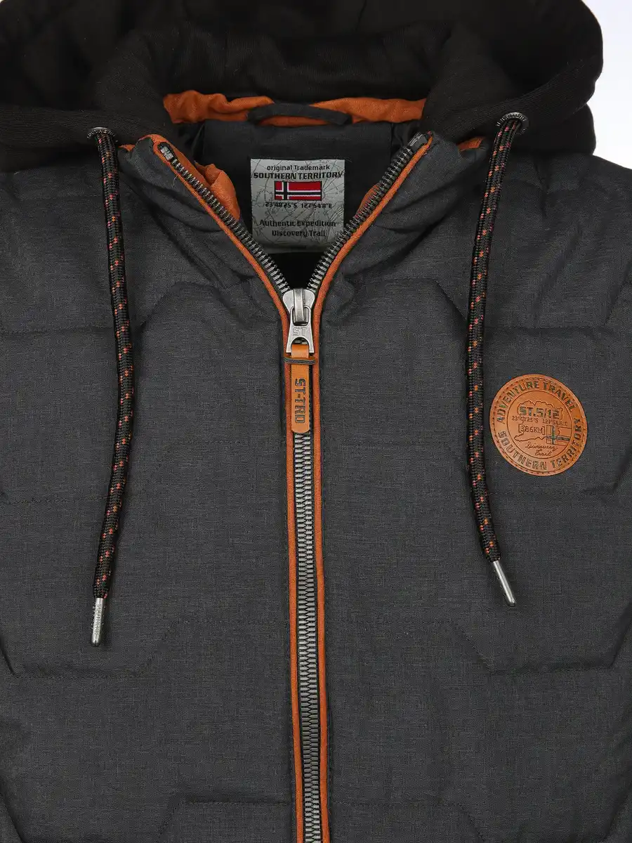 Bild 3 von Herren Steppweste 2in1 mit Kapuze Grau