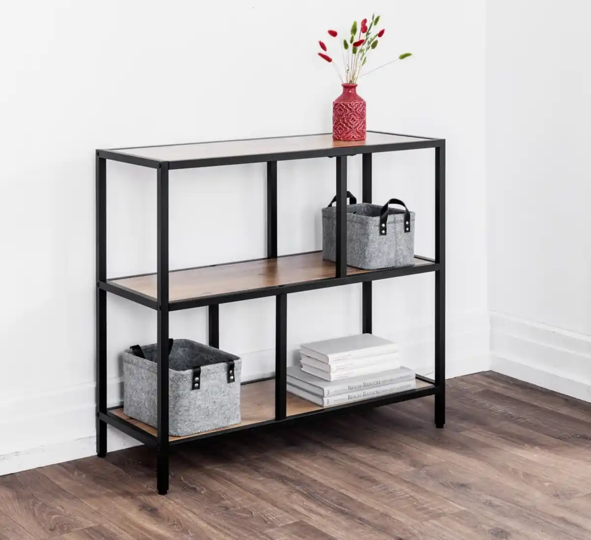 Bild 2 von Wohnzimmerregal, ca. 83 x 34 x 80 cm - Braun/Schwarz