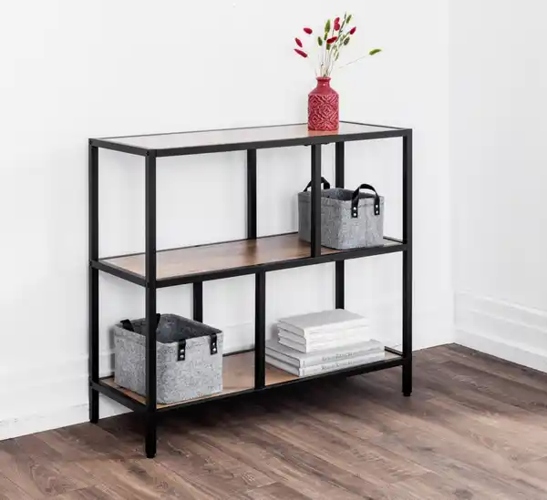 Bild 2 von Wohnzimmerregal, ca. 83 x 34 x 80 cm - Braun/Schwarz