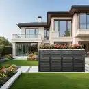 Bild 4 von 4er Mülltonnenverkleidung mit Pflanzdach aus Edelstahl, ca. 260 x 80 x 124 cm - Anthrazit