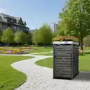 Bild 4 von 1er Mülltonnenverkleidung mit Pflanzdach aus Edelstahl, ca. 68 x 80 x 124 cm - Anthrazit