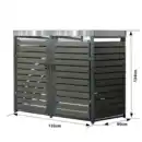 Bild 2 von 2er Mülltonnenverkleidung mit Pflanzdach aus Edelstahl, ca. 132 x 80 x 124 cm - Anthrazit