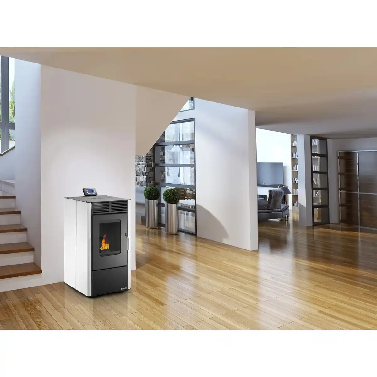 Bild 2 von Rowi Pelletofen Modesto Weiß 6 kW EEK: A+