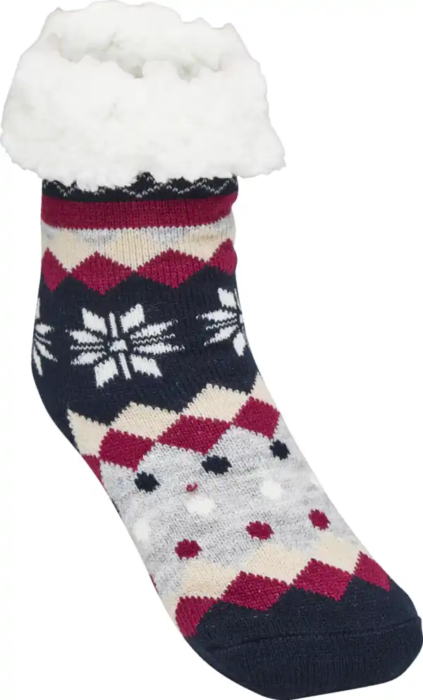 Bild 1 von IDEENWELT Kuschelsocke blau/grau/rot 31-34