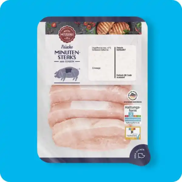 Bild 1 von MEINE METZGEREI Minutensteaks, Vom Schwein