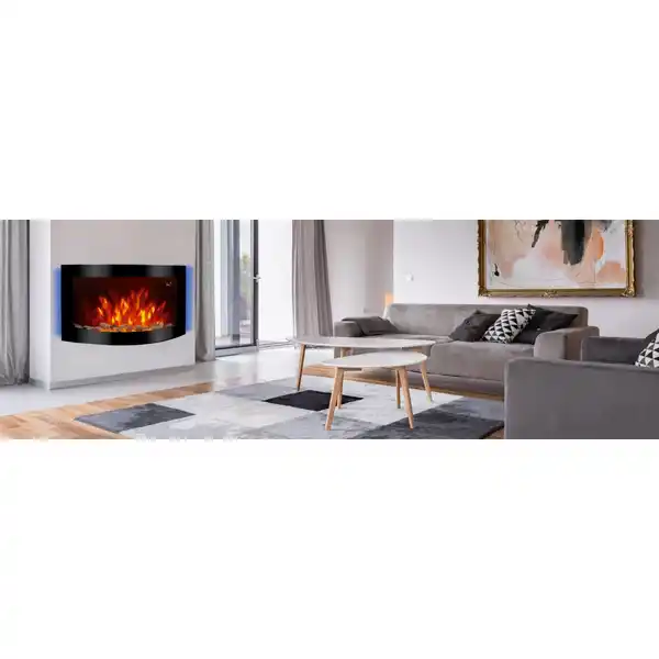Bild 3 von El Fuego Elektrokamin Davos (Zürich 2.0) Schwarz LED-Beleuchtung dimmbar 2 kW