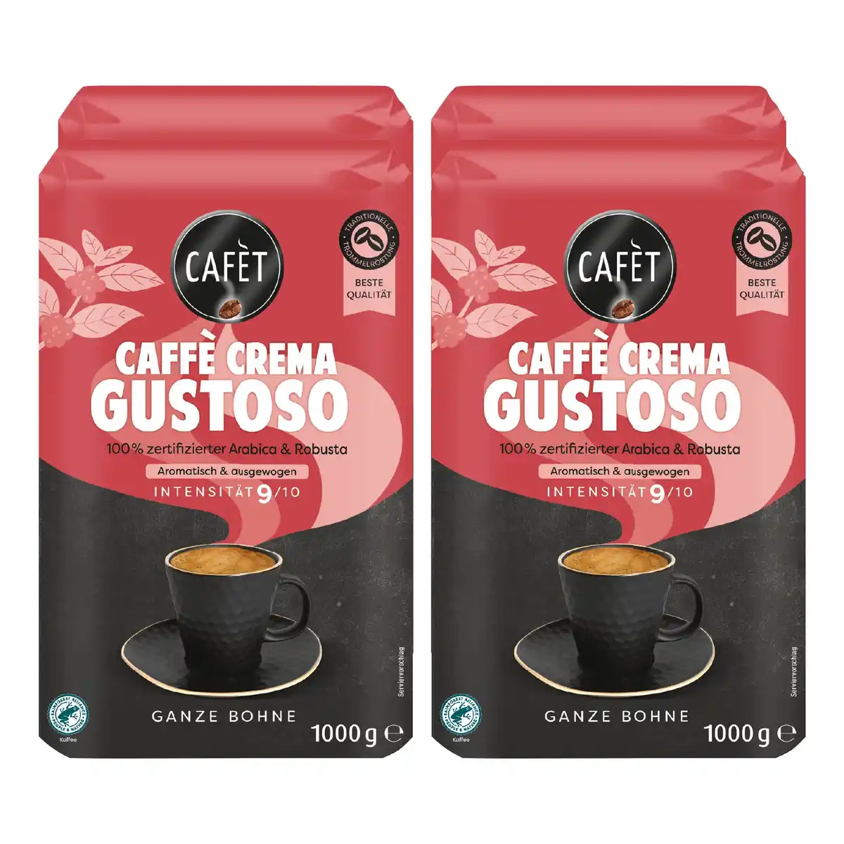Bild 1 von Cafet Caffe Gustoso Ganze Bohne 1000 g, 4er Pack
