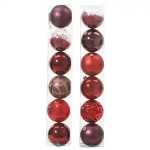 Decoris Weihnachtskugel Kunststoff Ø 15 cm Rot 6 Stück