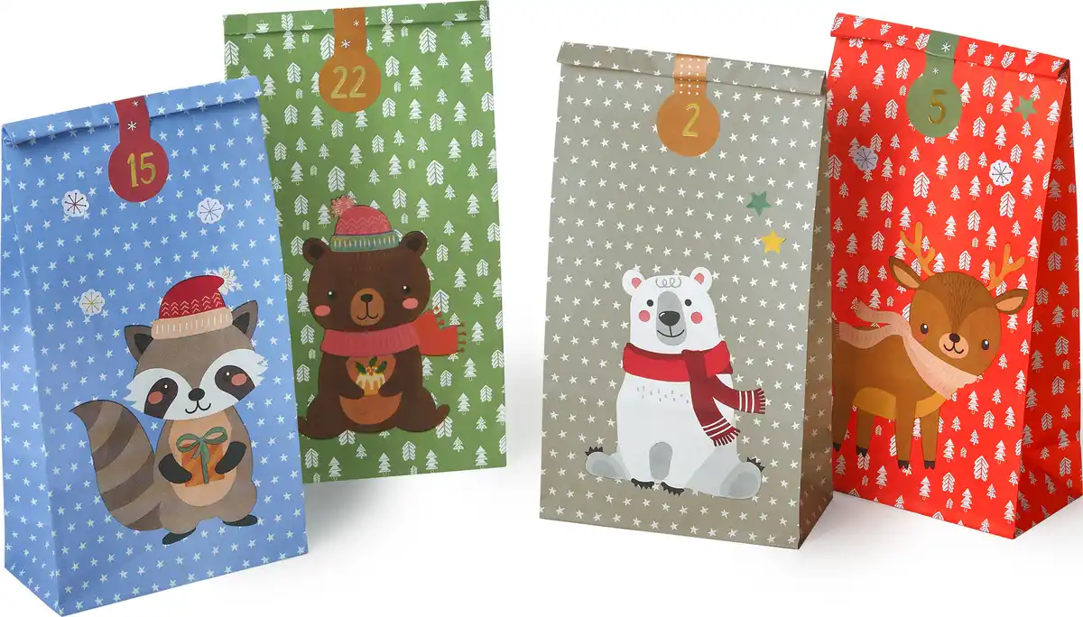 Bild 3 von IDEENWELT Adventskalender-Papiertütenset Kinder 24er-Set