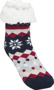 IDEENWELT Kuschelsocke blau/grau/rot 35-38