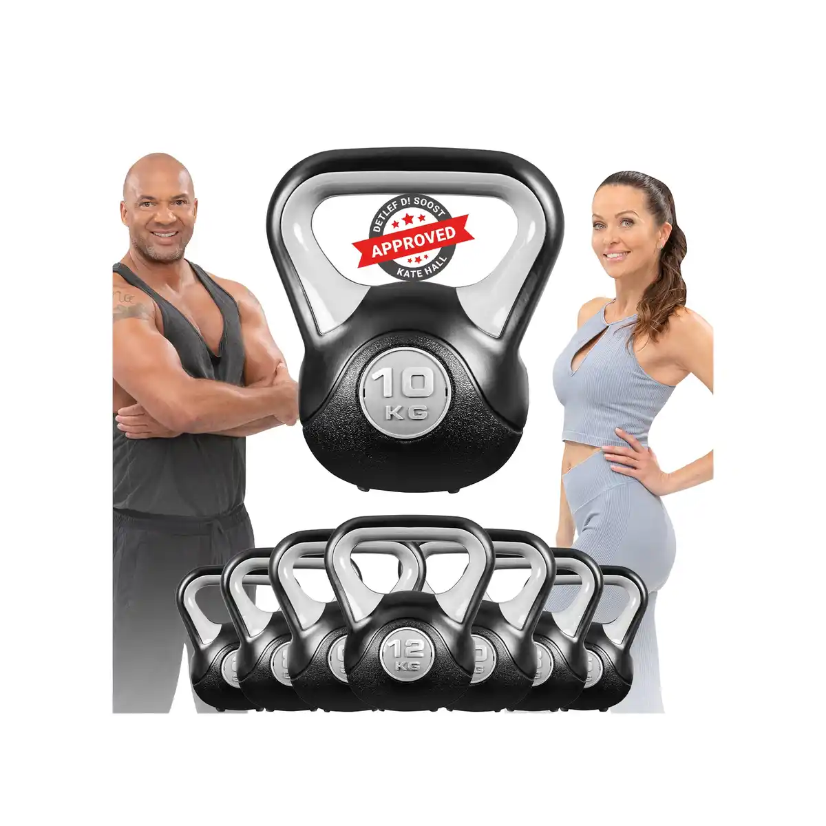 Bild 1 von Miweba Sports Kettlebell KB200, Kunststoff-Kugelhantel, 4-12 kg, Anti-Rutsch-Griff, Hartgummifüße (10,0 kg)