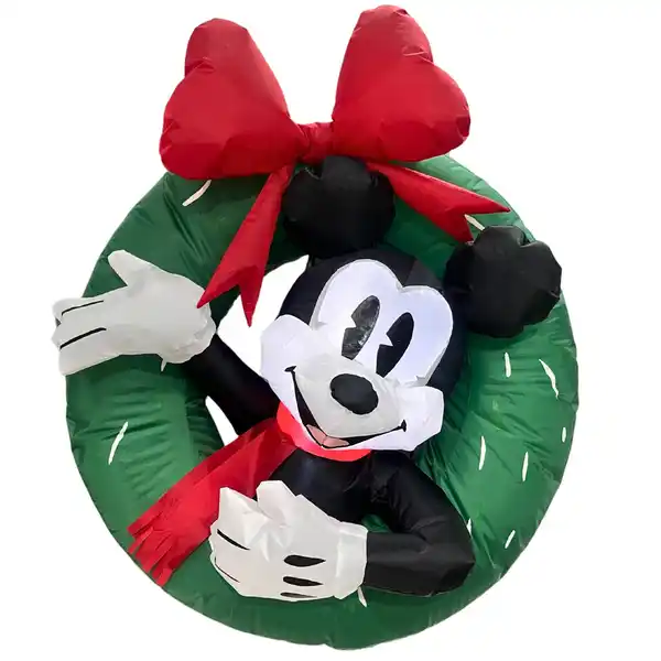 Bild 1 von Disney Mickey aufblasbarer Outdoor-Weihnachtskranz 75 cm