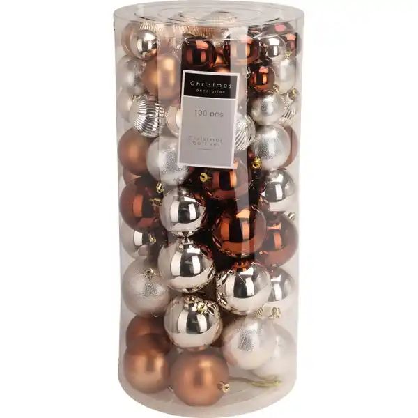 Bild 1 von Weihnachtskugel-Set Polystyrol 100-teilig Farbauswahl