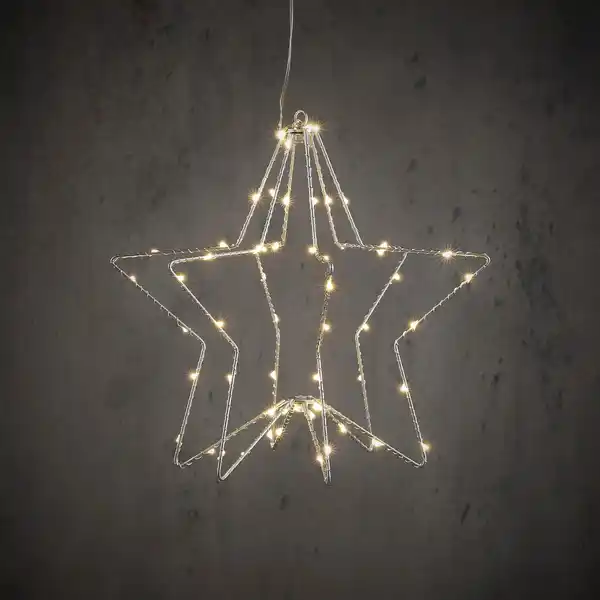 Bild 2 von Luca Lighting LED-Stern Hängend 60 LEDs Ø 30 cm Silber