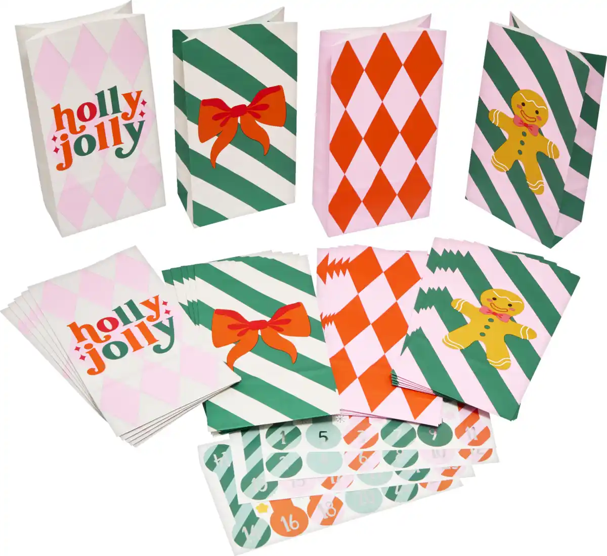 Bild 2 von IDEENWELT Adventskalender-Papiertütenset bunt 24er-Set