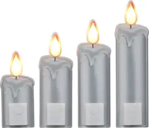 IDEENWELT LED Fensterkerzen silber 4er Set