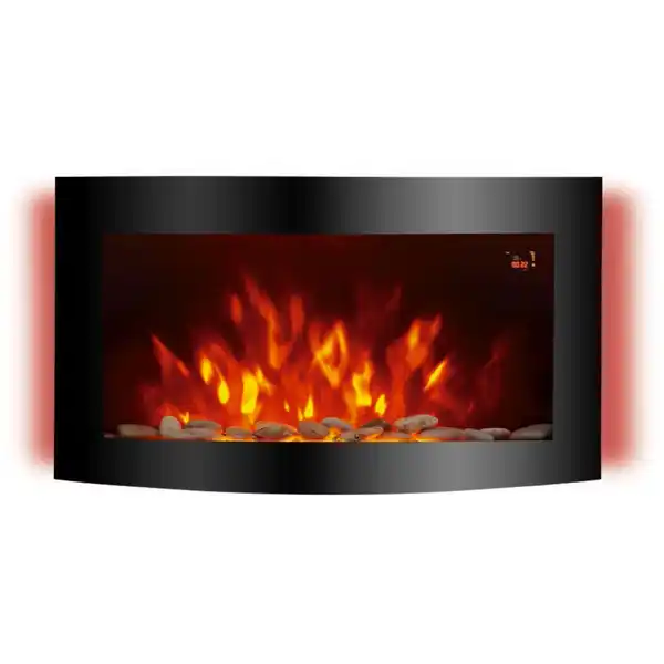 Bild 2 von El Fuego Elektrokamin Davos (Zürich 2.0) Schwarz LED-Beleuchtung dimmbar 2 kW
