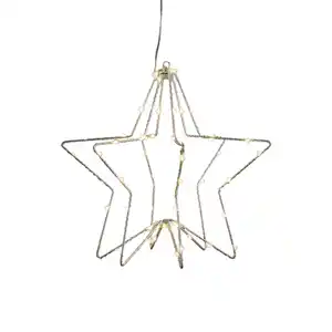 Luca Lighting LED-Stern Hängend 60 LEDs Ø 30 cm Silber