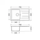 Bild 2 von Miló Einbauspüle Granitverbundstoff Piatto 78 Graphit