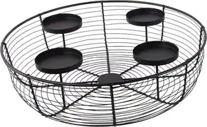 TrendLine Adventskranz Metall Ø 38 x 11 cm schwarz