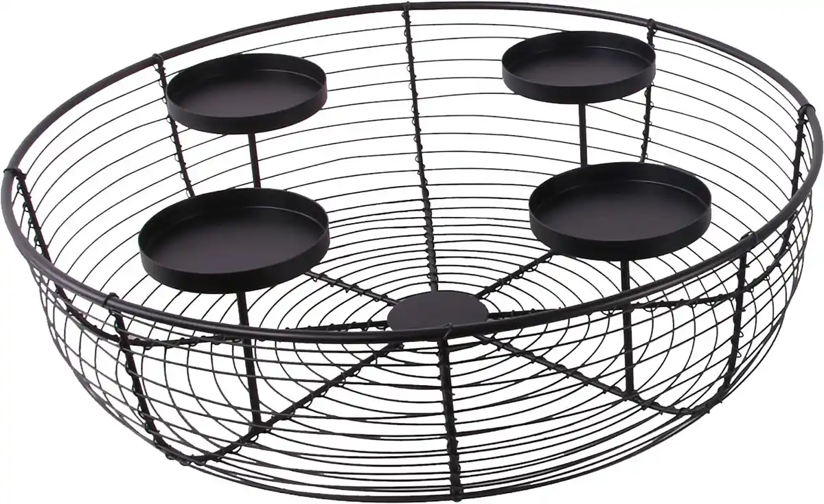 Bild 1 von TrendLine Adventskranz Metall Ø 38 x 11 cm schwarz