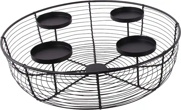 Bild 1 von TrendLine Adventskranz Metall Ø 38 x 11 cm schwarz