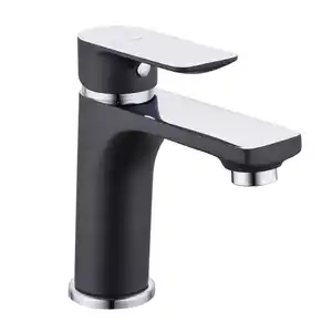 WELLWATER Waschtisch-Einhebelmischer »Bozen«, Höhe: 152,4 mm, Messing/Zink, chrom-matt schwarz