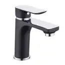 Bild 1 von WELLWATER Waschtisch-Einhebelmischer »Bozen«, Höhe: 152,4 mm, Messing/Zink, chrom-matt schwarz