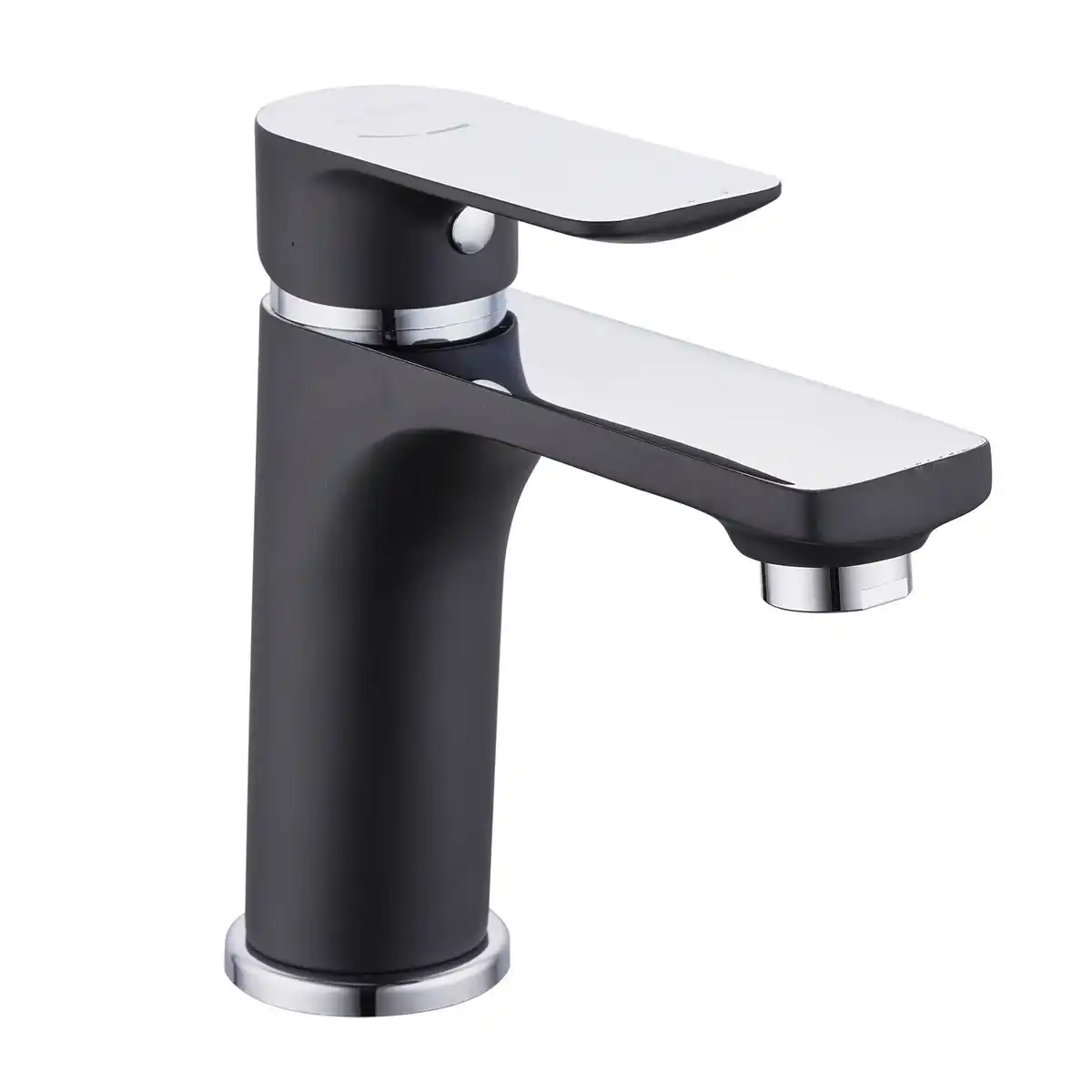 Bild 1 von WELLWATER Waschtisch-Einhebelmischer »Bozen«, Höhe: 152,4 mm, Messing/Zink, chrom-matt schwarz