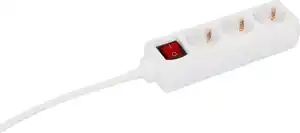 Unitec Steckdosenleiste 3-fach 1,4m mit Berührungsschutz, mit Schalter weiß