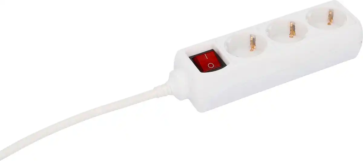 Bild 1 von Unitec Steckdosenleiste 3-fach 1,4m mit Berührungsschutz, mit Schalter weiß