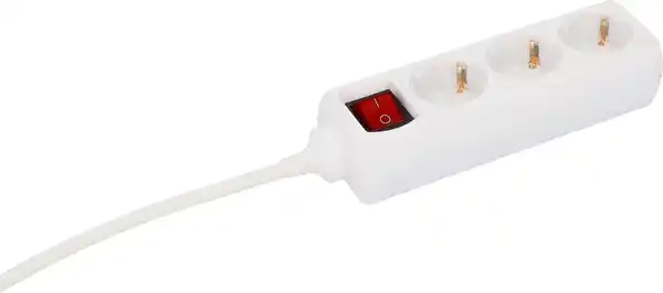 Bild 1 von Unitec Steckdosenleiste 3-fach 1,4m mit Berührungsschutz, mit Schalter weiß