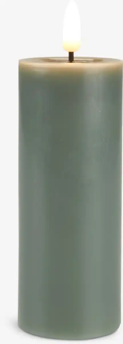 Bild 1 von LED-Stumpenkerze FALAR Ø5xH13cm grün m/Timer