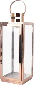 Deko Laterne Glas 32 x 13 cm transparent gold