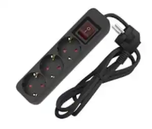 Sunlit Tischsteckdose 3-fach 1,4 Meter mit Schalter schwarz