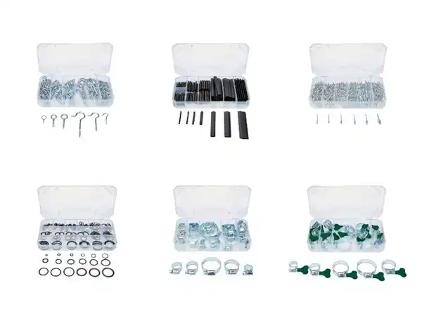 Bild 1 von PARKSIDE® Haken-und-Ösen- / Schrumpfschlauch- / Blindnieten- / Dichtungsring- / Schlauchklemmen- / Flügelkopf-Schlauchklemmen-Sort