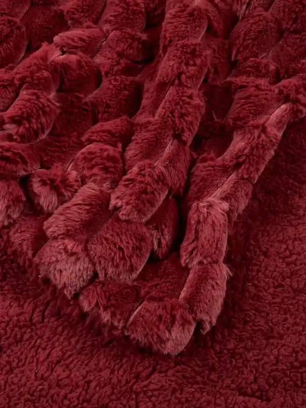 Bild 3 von Kuscheldecke HVIDBLOMME 130x170x rot