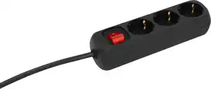 Unitec Steckdosenleiste 3-fach 1,4m mit Schalter, schwarz