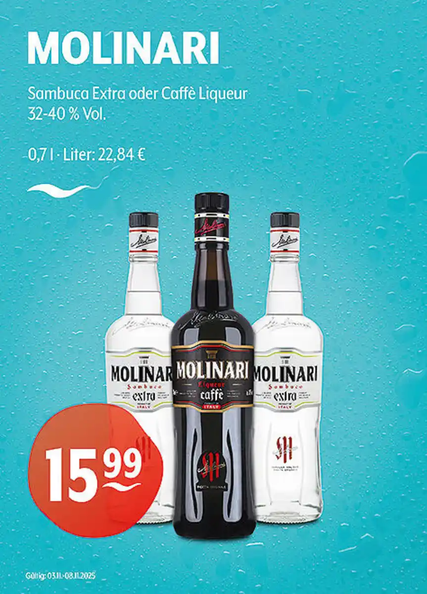 Bild 1 von MOLINARI Sambuca Extra oder Caffè Liqueur 32-40 % Vol.