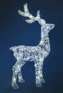 TrendLine LED Rentier 62 cm weiß warmweiß