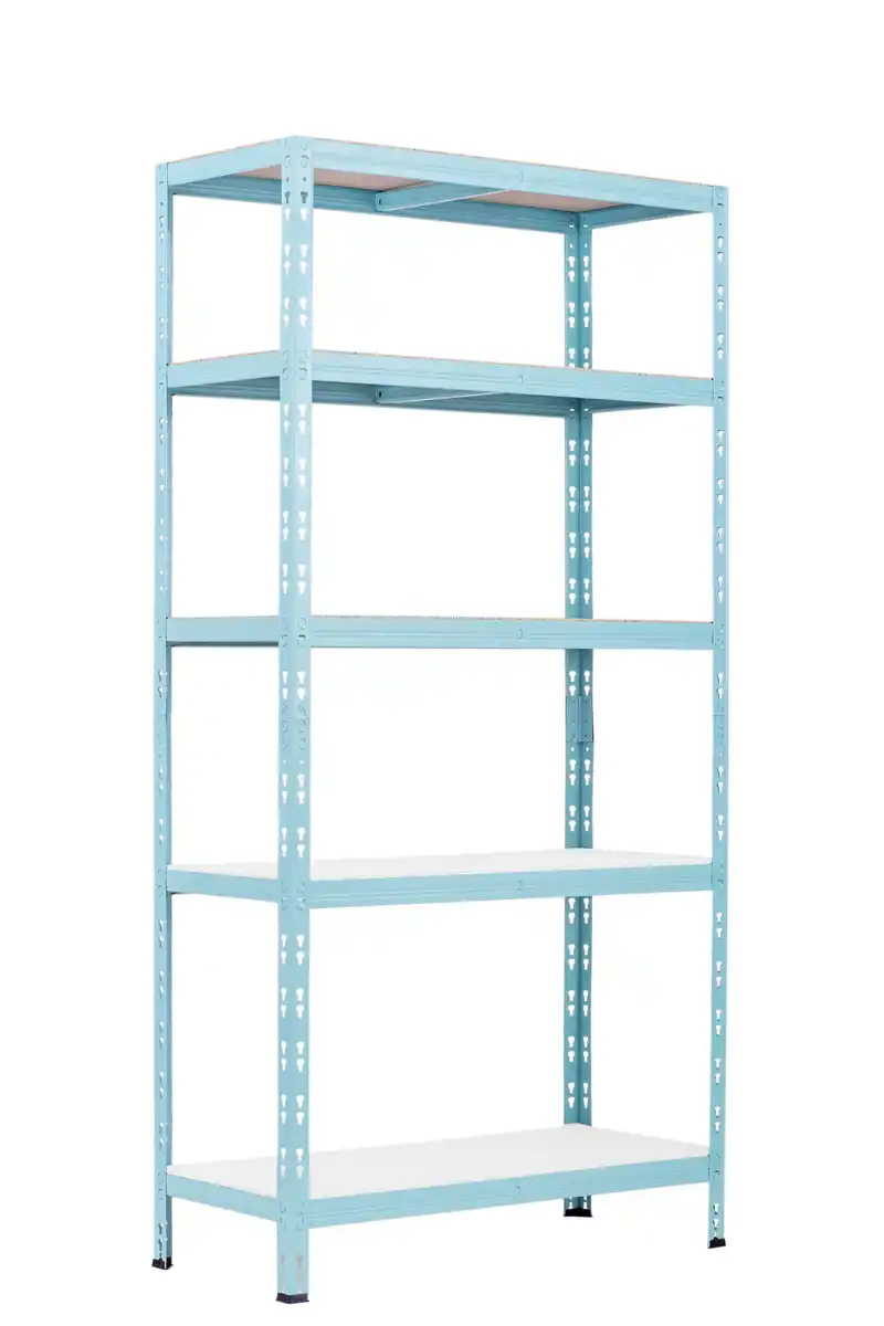 Bild 1 von Schwerlastregal Stahl 180 x 90 x 40 cm 5 Holzböden 600 kg pastelgrün