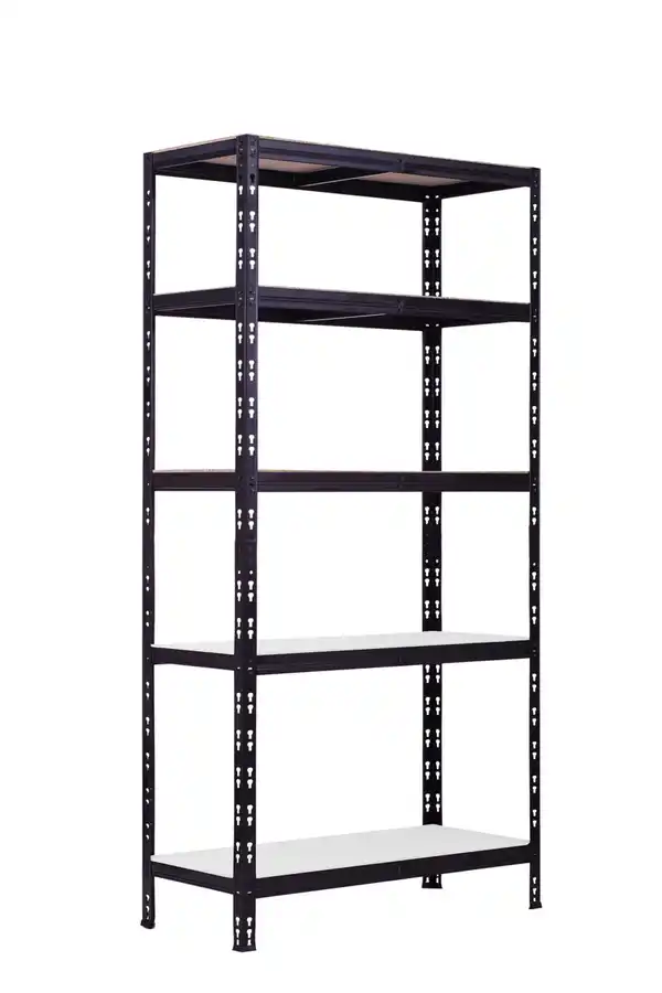 Bild 1 von Schwerlastregal Stahl 180 x 90 x 40 cm 5 Holzböden 600 kg schwarz