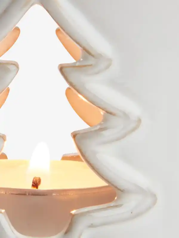 Bild 3 von Teelichthalter PERLE Ø8xH8cm Steinzeug weiß div.