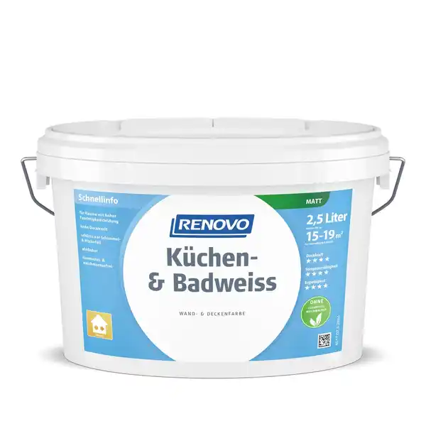 Bild 1 von RENOVO Feuchtraumfarbe »Küchen- und Badweiss«, matt