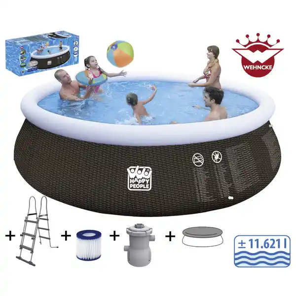 Bild 1 von Rundpool, rattanfarben, ØxH: 450 x 106 cm