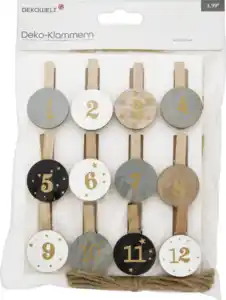 DEKOWELT ADVENTSKALENDER-KLAMMERN