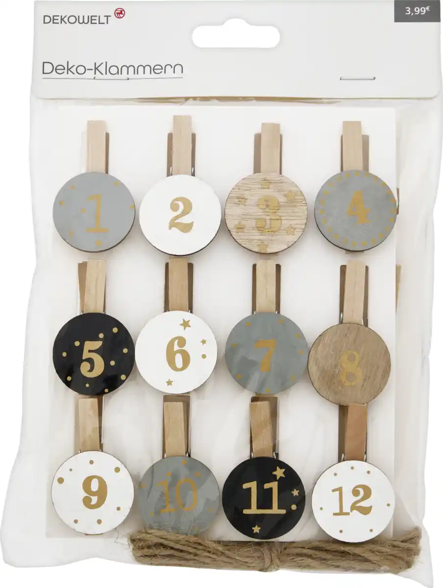 Bild 1 von DEKOWELT ADVENTSKALENDER-KLAMMERN